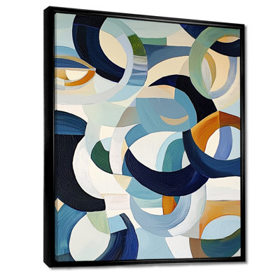 Cubist White Blue Reality VI - Abstract Geometric Wall Art