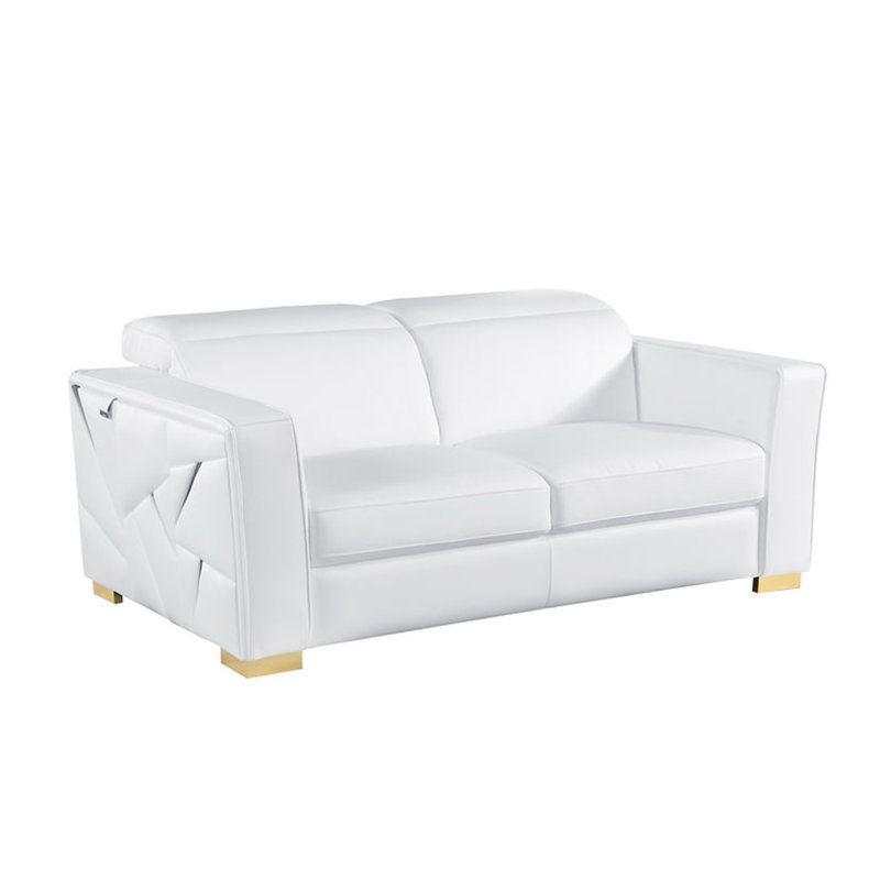 Ensemble de salon 3 pièces Astra Italian, Blanc, Doré