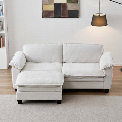 Causeuse de luxe avec repose-pieds, canapé modulaire et housses de coussin amovibles
