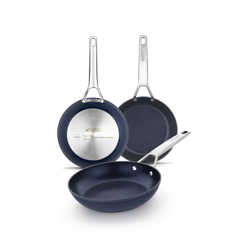 Poêle à frire antiadhésive en aluminium anodisé Bra Monix Blue Diamond, L 7,1 po