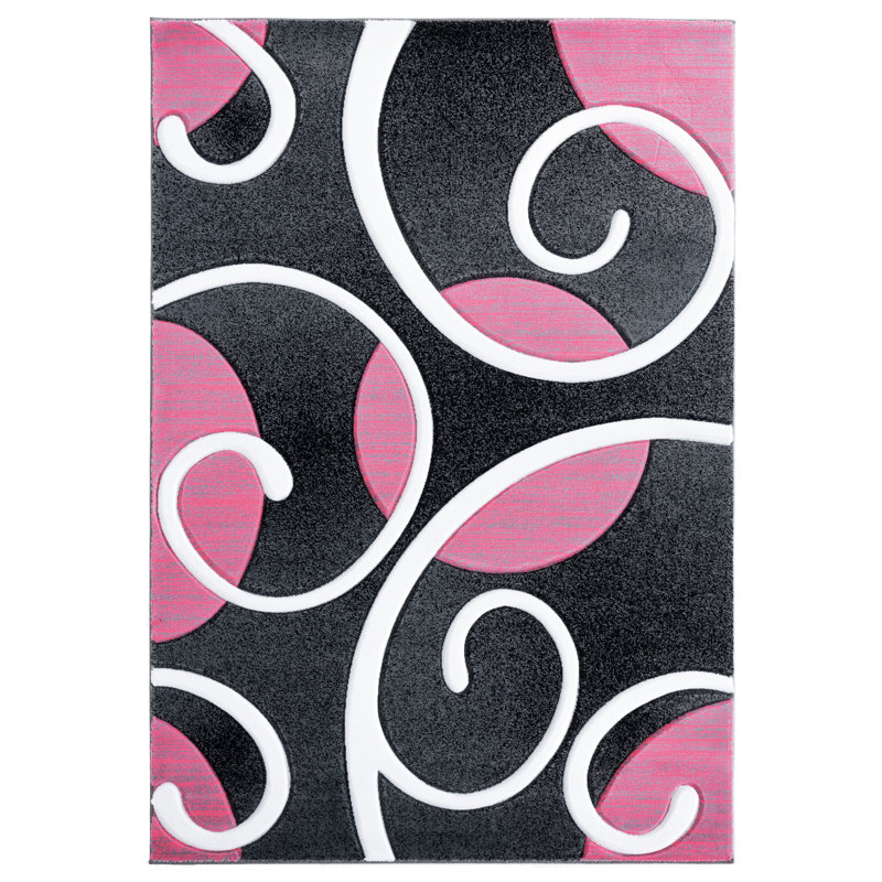 Tapis rose à motif cachemire Zabala, Rectangle 1 pi 10 po x 2 pi 8 po