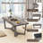  Coffee Table Solid Rubber Wood Center Table w/ Cross-Shaped Base Accent Table