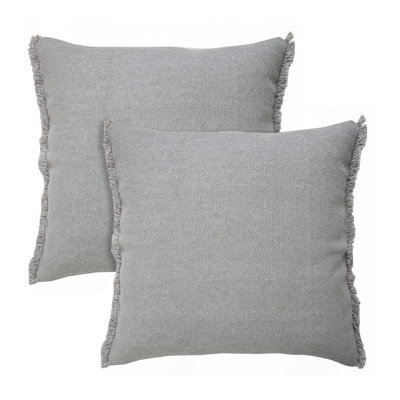 Contemporary Solid Stonewashed Cotton Throw Pillow