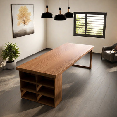 Table rectangulaire robuste en bois de frêne