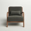 Chaise d'appoint rembourrée en bois massif Hertford de 26 po de largeur Mid Century avec coussin supplémentaire-1626732414