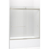 Levity 56.625" - 59.625" W 62.25" H Frameless Tub Door