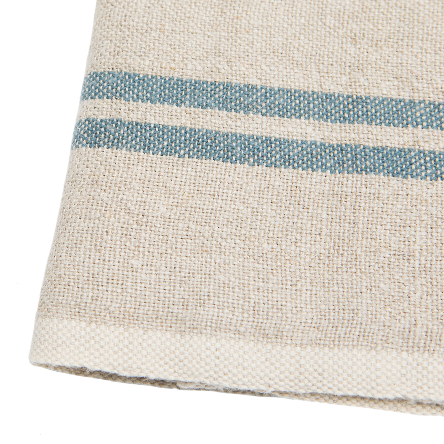 Brookline Stripe Tea Towel Kitchen Towel, Natural/Blue