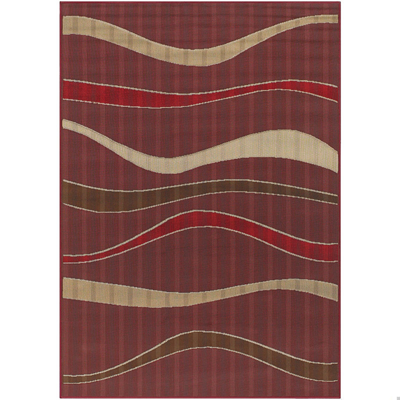 Bester Performance Indoor/Outdoor Red, Cream & Brown Machine Woven Area Rug
