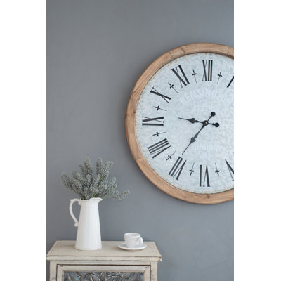 Grant Oversized Wall Clock with Wood Frame
