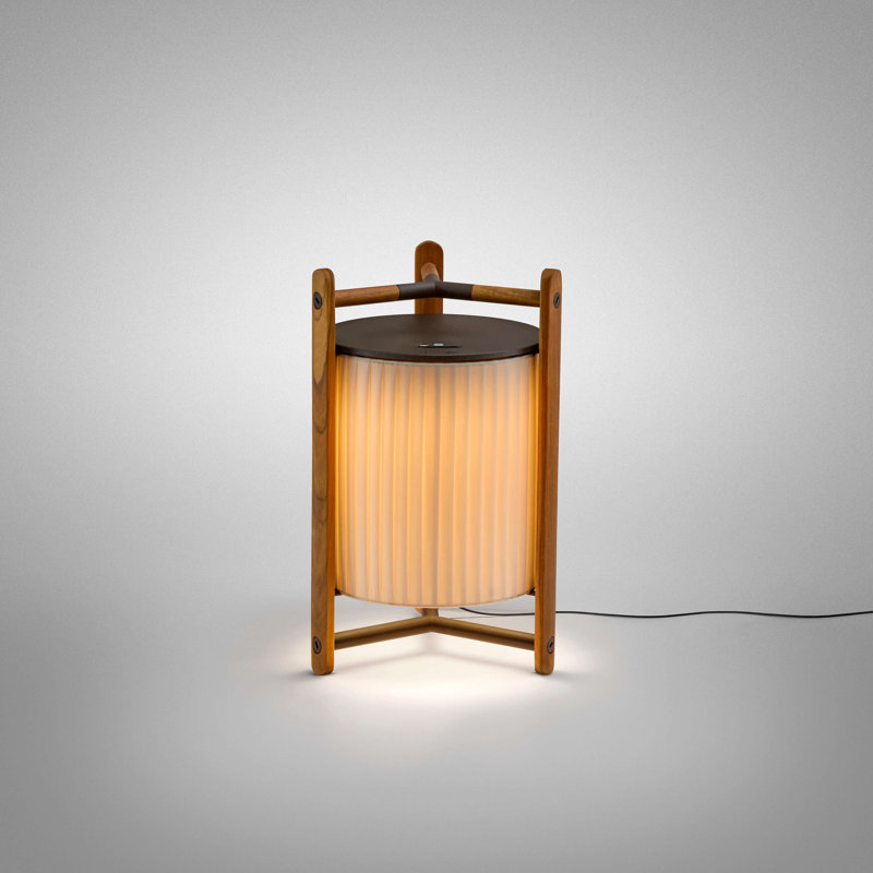 Lampe sur pied Kando - abat-jour ruban, Crème, crème