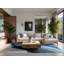 Tapis arc-en-ciel doux moelleux de style Art déco bleu - Reliure bleu ciel-1834719046