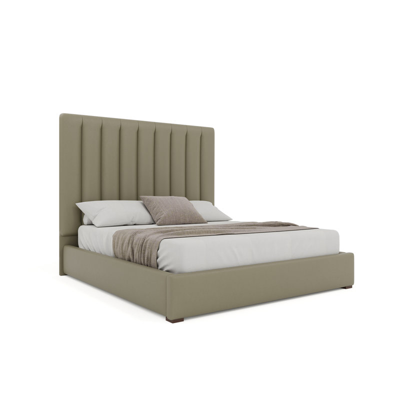 Lit standard en cuir Dezyah, Grand, Pierre