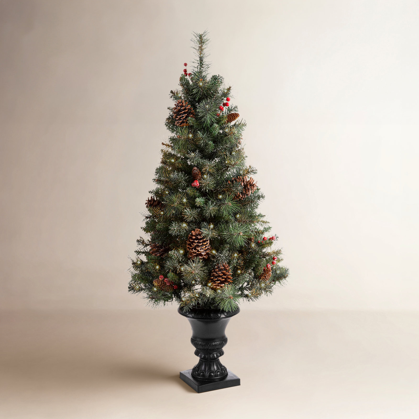 White Frosted 4' Pre-Lit Cypress Christmas Tree, 4 ft.