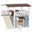 Durable Roof Cat House Outdoor Weatherproof with Scratching,30"D x 22"W x 29"H,Gray