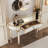 47" Half-Moon Mirrored Console Table With Fluted Glass & Crystal Knob Drawer-842936831
