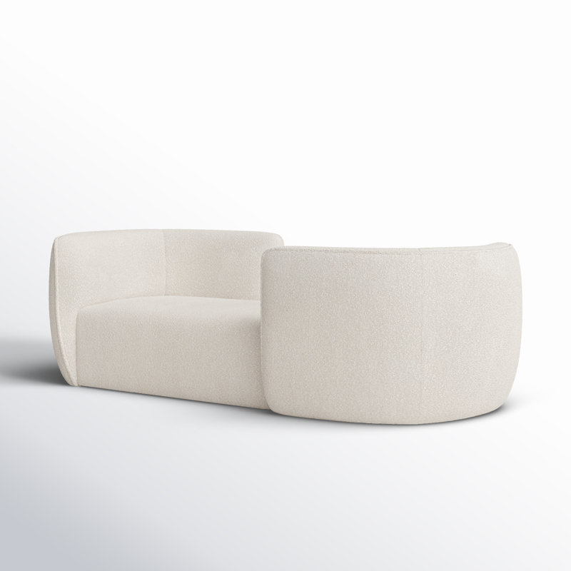 Méridienne 70 po Hilton, Tissu crème bouclé