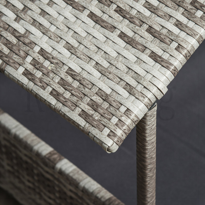 Niche pour chien en rotin avec coussin imperméable PawHut Wicker, H 28,7 po x l 27,2 po x P 38,6 po, Gris