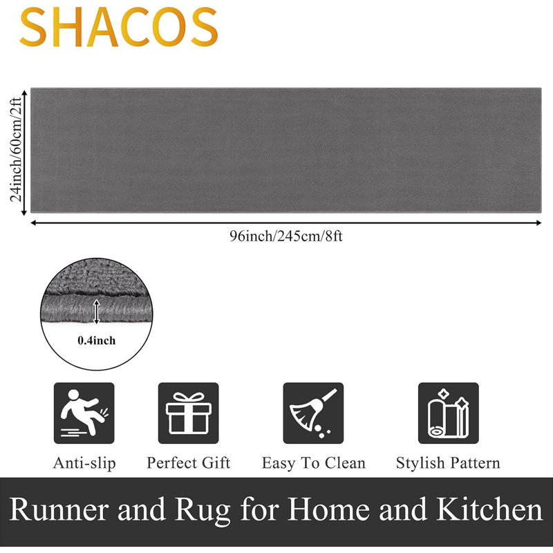 Washable Runner Rug, Runner 2' x 8'