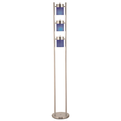 65" Adjustable Floor Lamp with Three Frosted Shades – Perfect for Any Space