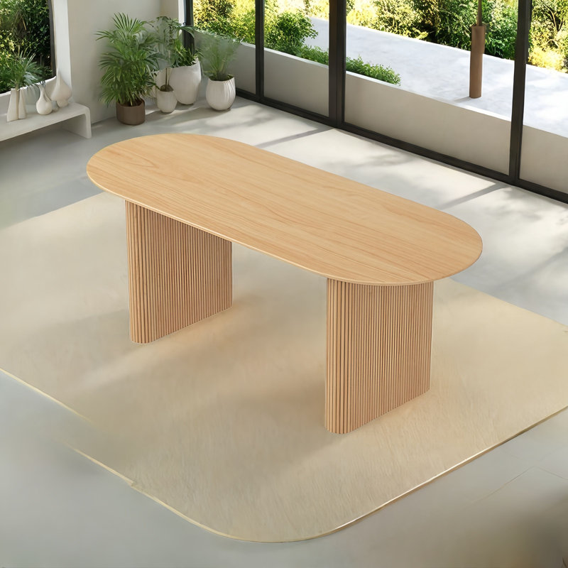 Atonia Oval solid wood dining table, 29.50" H x 63" L x 27.60" W