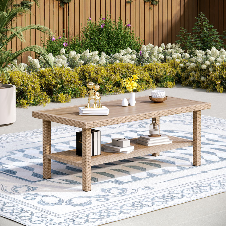 Rattan Coffee Table For Conversation Sofa Set