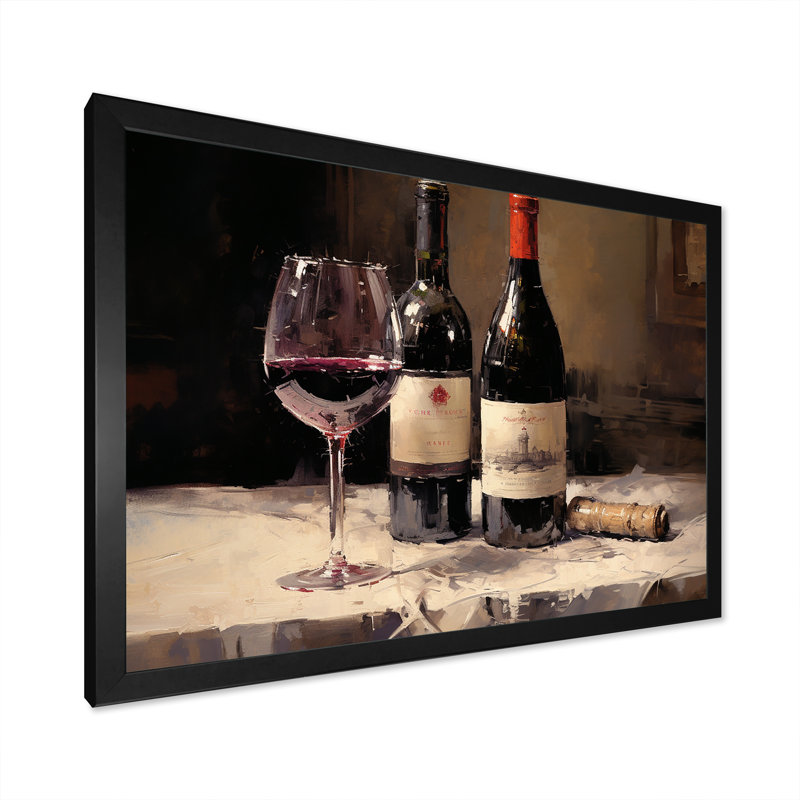 Claret Claret sur toile, H 34 po x l 44 po x P 1,5 po, Cadre simple noir