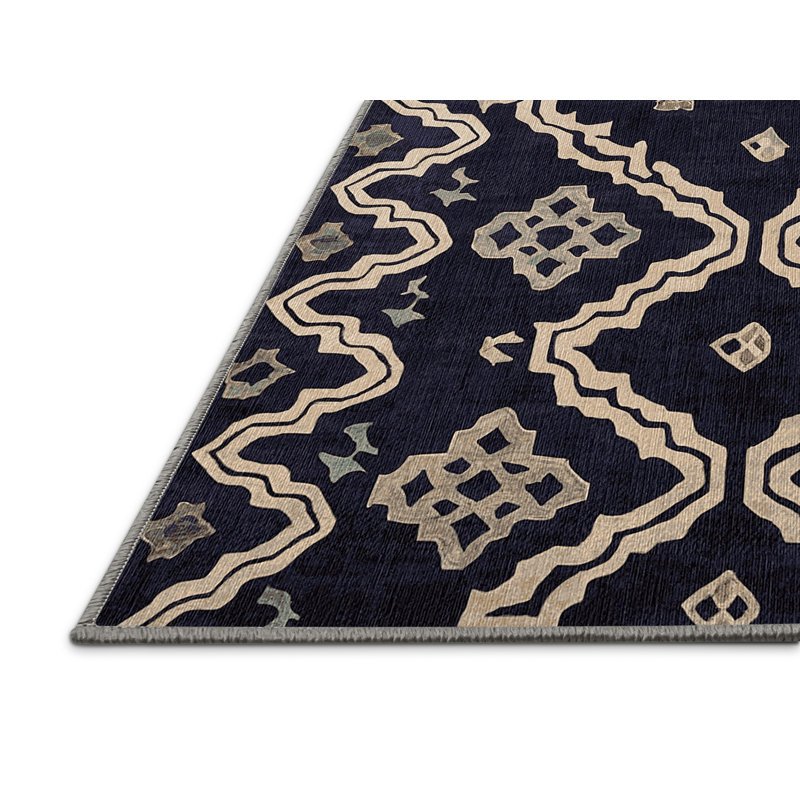 Machine Washable Purple Area Rug, Square 4'