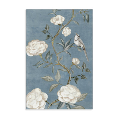  «Bird on Traditional Florals», art mural sur toile par Alex Black