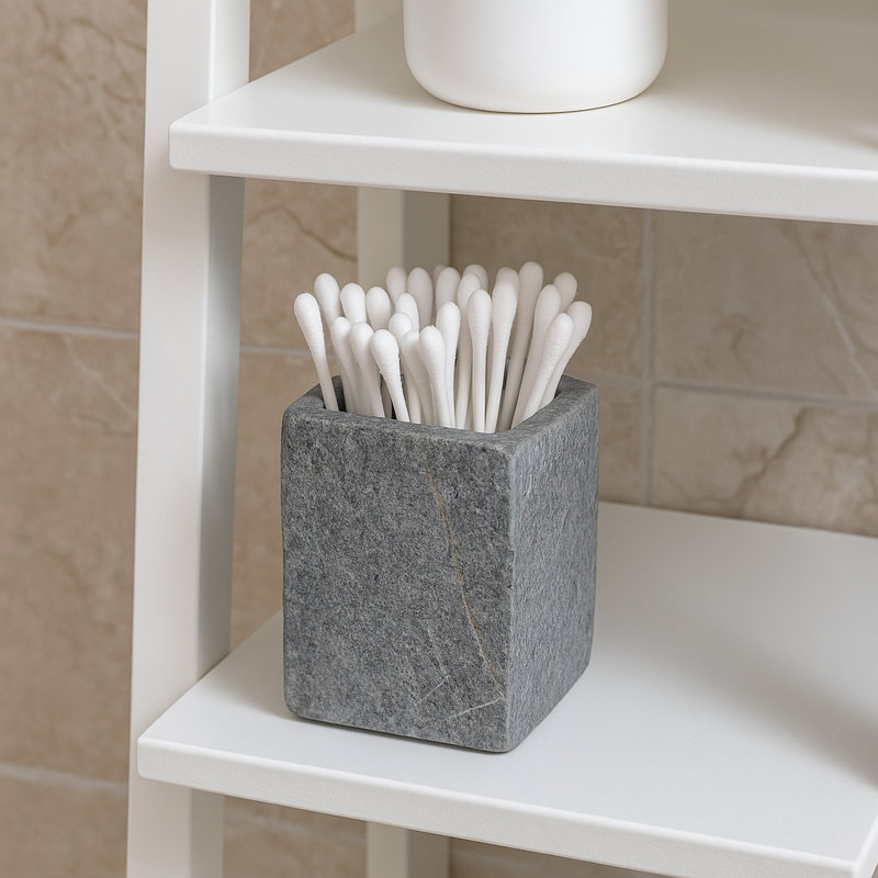 Porte-pinceau de maquillage et stylo pour brosses à dents de luxe en ardoise naturelle fabriquée à la main