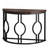 43" Industrial Half Moon Console Table With Geometric Base For Living Room, Hallway, Foyer, Entrance