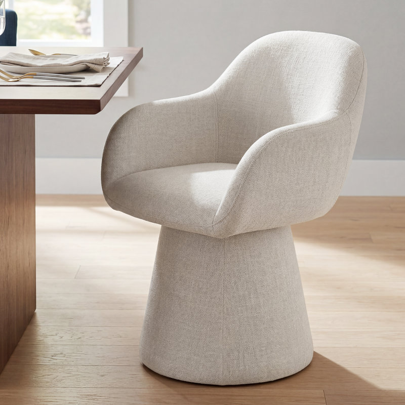Upholstered Linen swivel accent chair