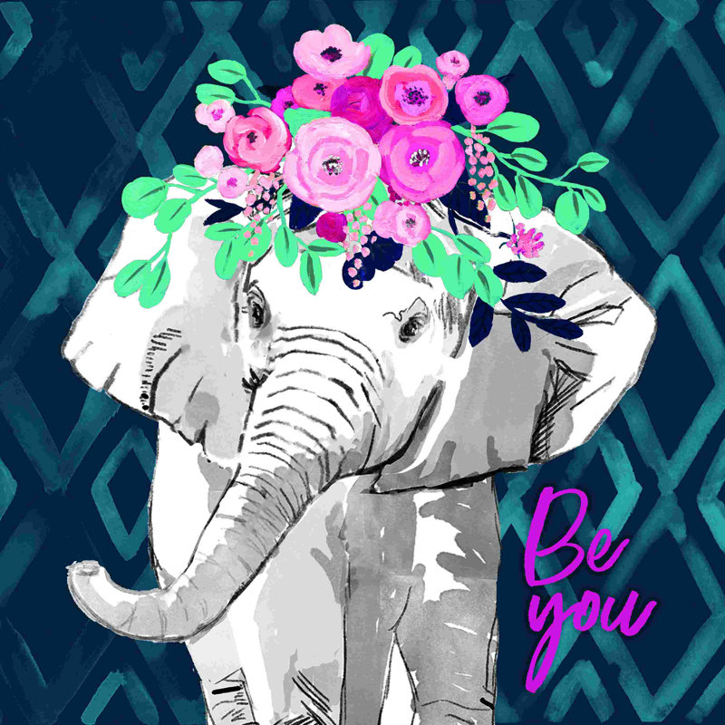 Couronne de fleurs d'éléphant par - on, H 12 po x l 12 po
