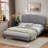 Dhugan Low Profile Linen Platform Bed Frame with Adjustable Headboard-1171274840