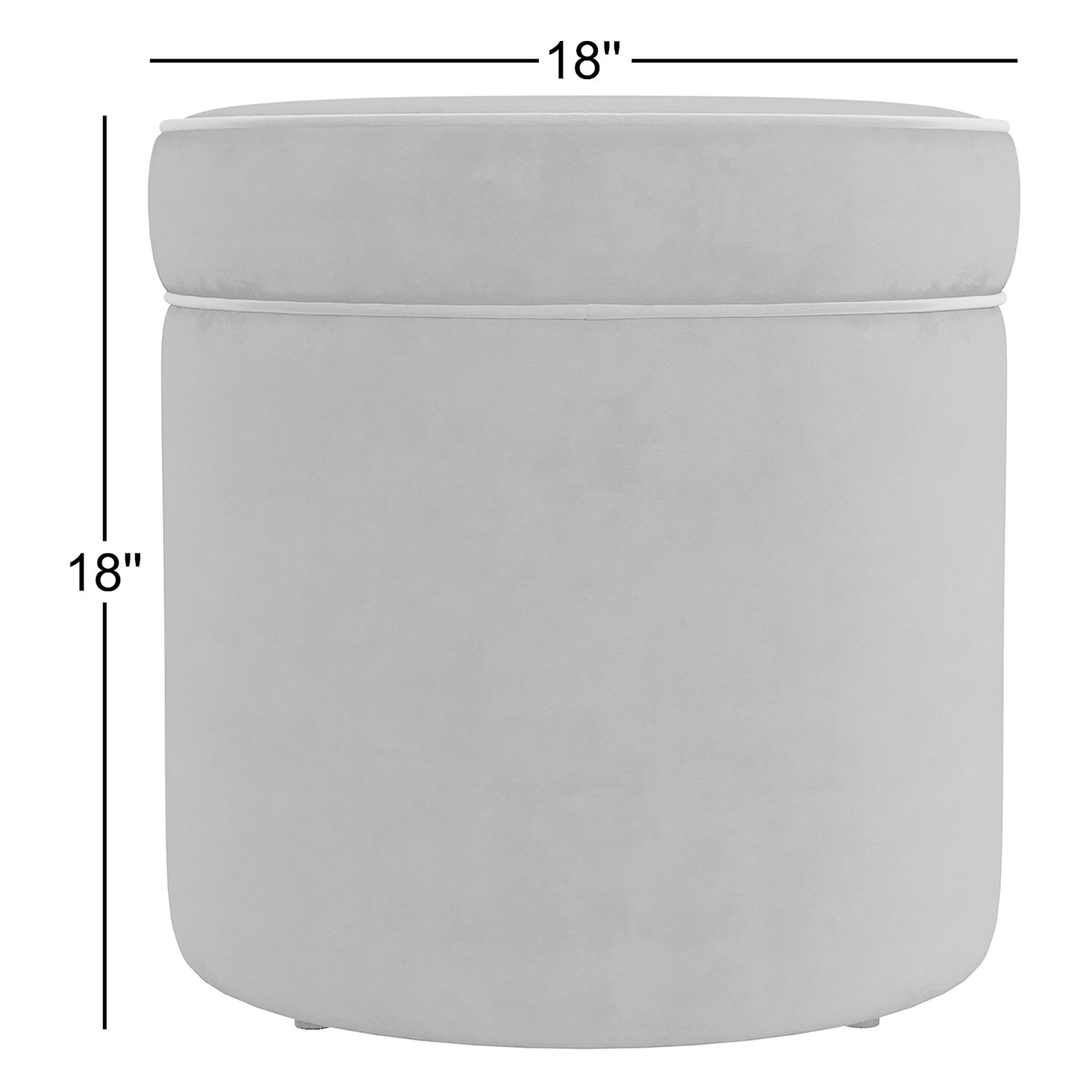 18" Velvet Upholstered Storage Ottoman, Green Velvet