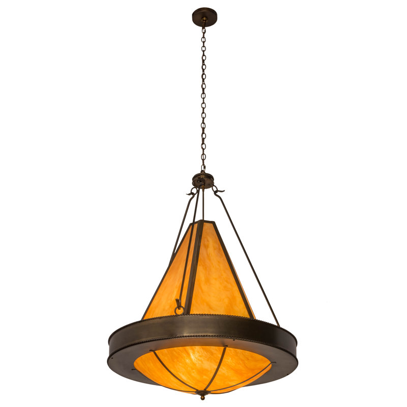 Luminaire suspendu conique unique à 6 lumières Obsidian