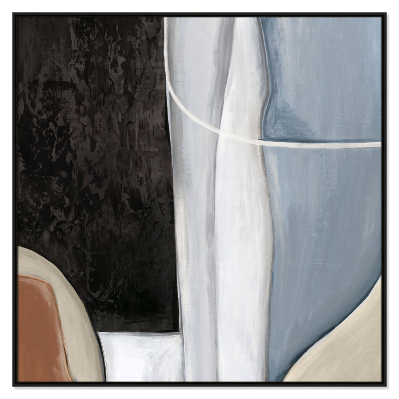 «Blue Match II» par Eva Watts, Espresso, H 46,5 po x l 46,5 po