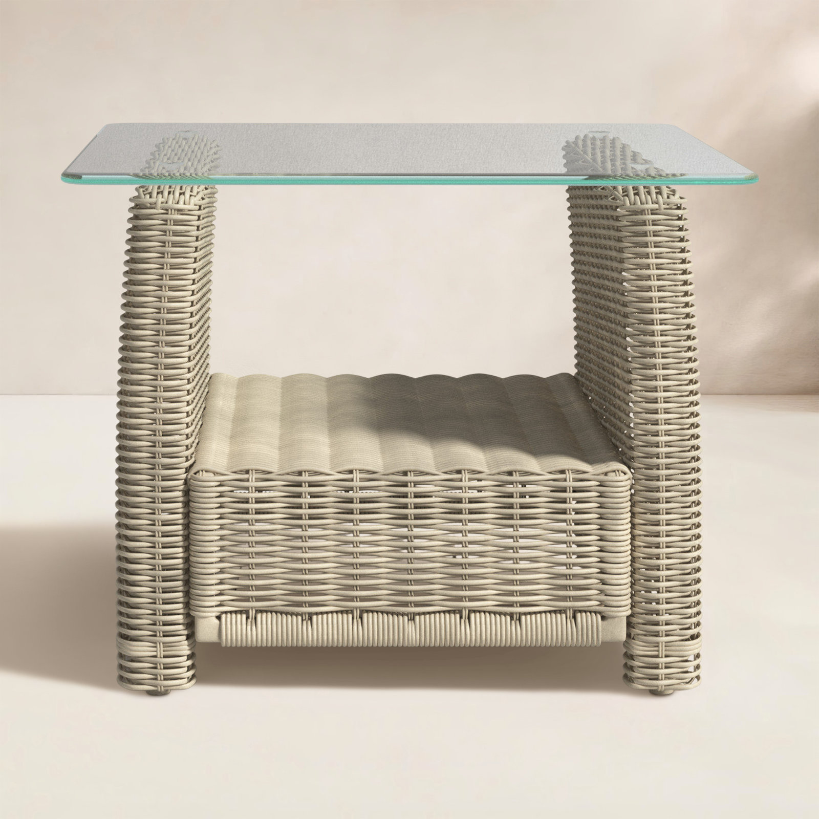 Whitley 27'' Glass Outdoor Side Table