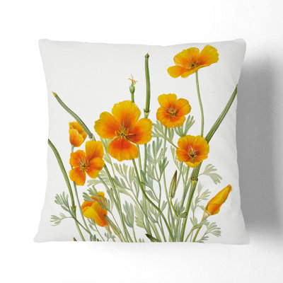 Mexican Poppy Square Throw Cushion