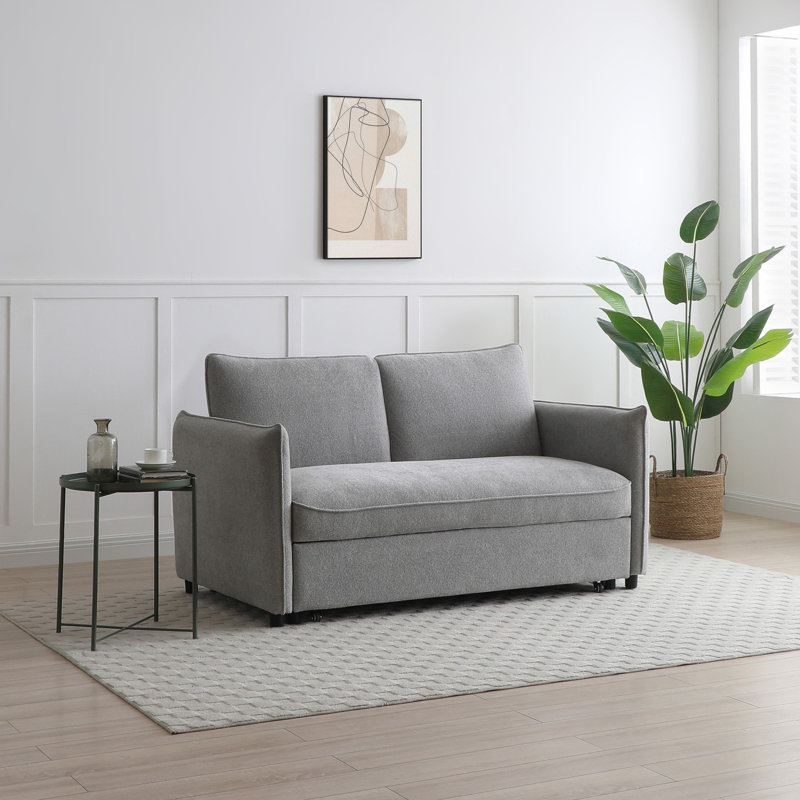 Betty 2 Seater Velvet Sofa Bed, Grey