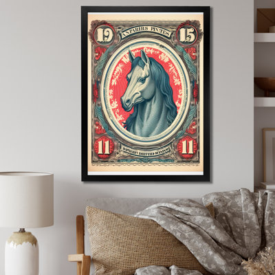 Timbre rétro, portrait d'un cheval - reproduction