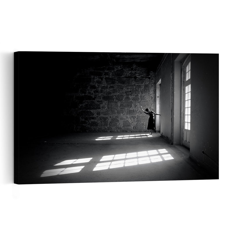 Grâce dans les ombres, impression d'art mural géométrique abstraite et dramatique, H 40 po x l 60 po