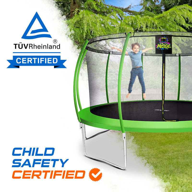 Green Apple 15' Round Outdoor Trampoline with Enclosure