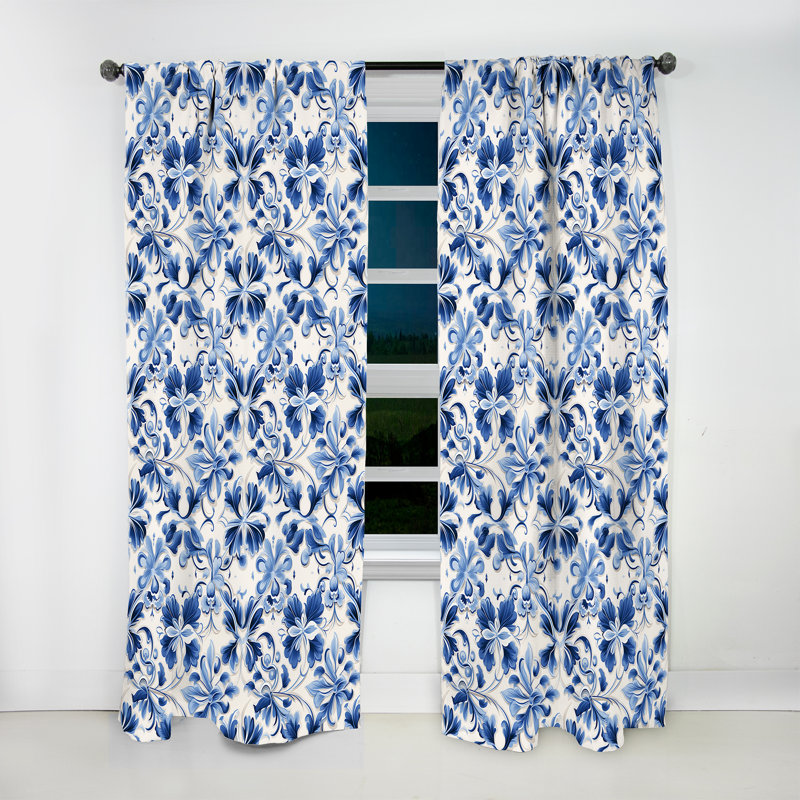 Motif victorien Cobalt, L 52 po x L 108 po