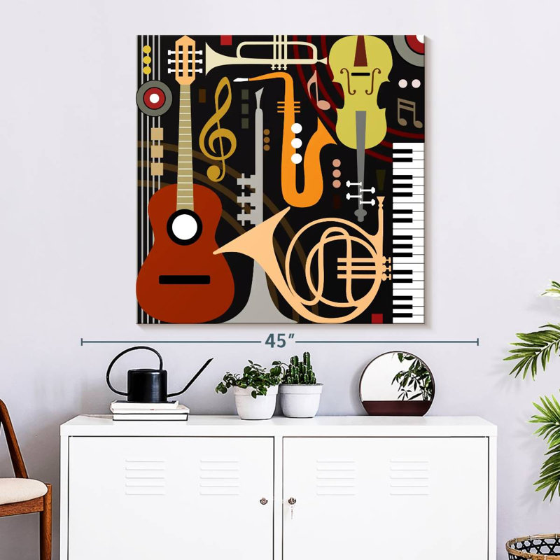 Abarca, instruments de musique abstraits, H 33 po x l 33 po