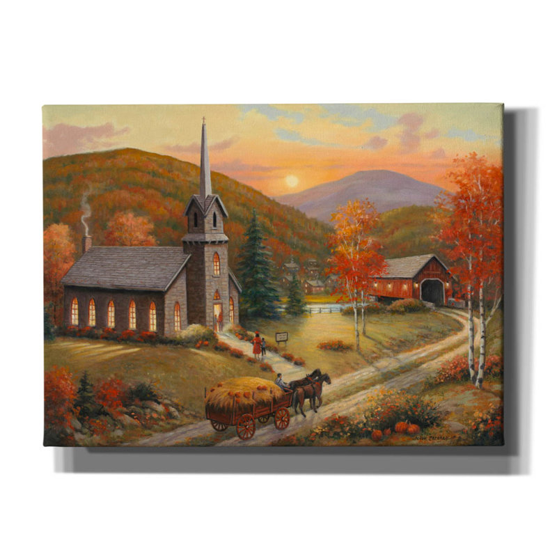 «Autumn In Vermont» par John Zaccheo, H 40 po x l 54 po x P 1,5 po
