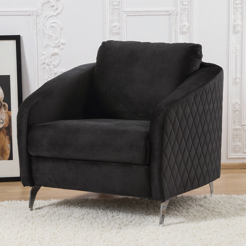 Fauteuil Paislea, Velours noir