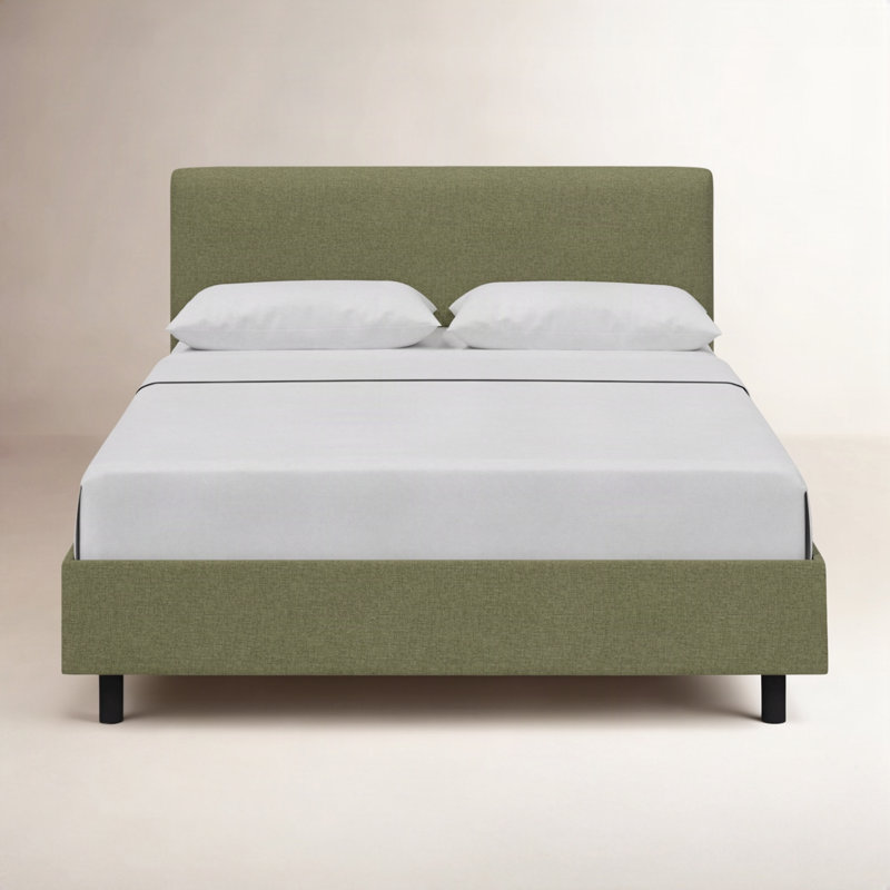 Eisley Upholstered Standard Bed, Twin, Zuma Laurel Textured Linen