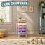 Chariot de rangement mauve avec rangement en bois pour artisanat pour enfants