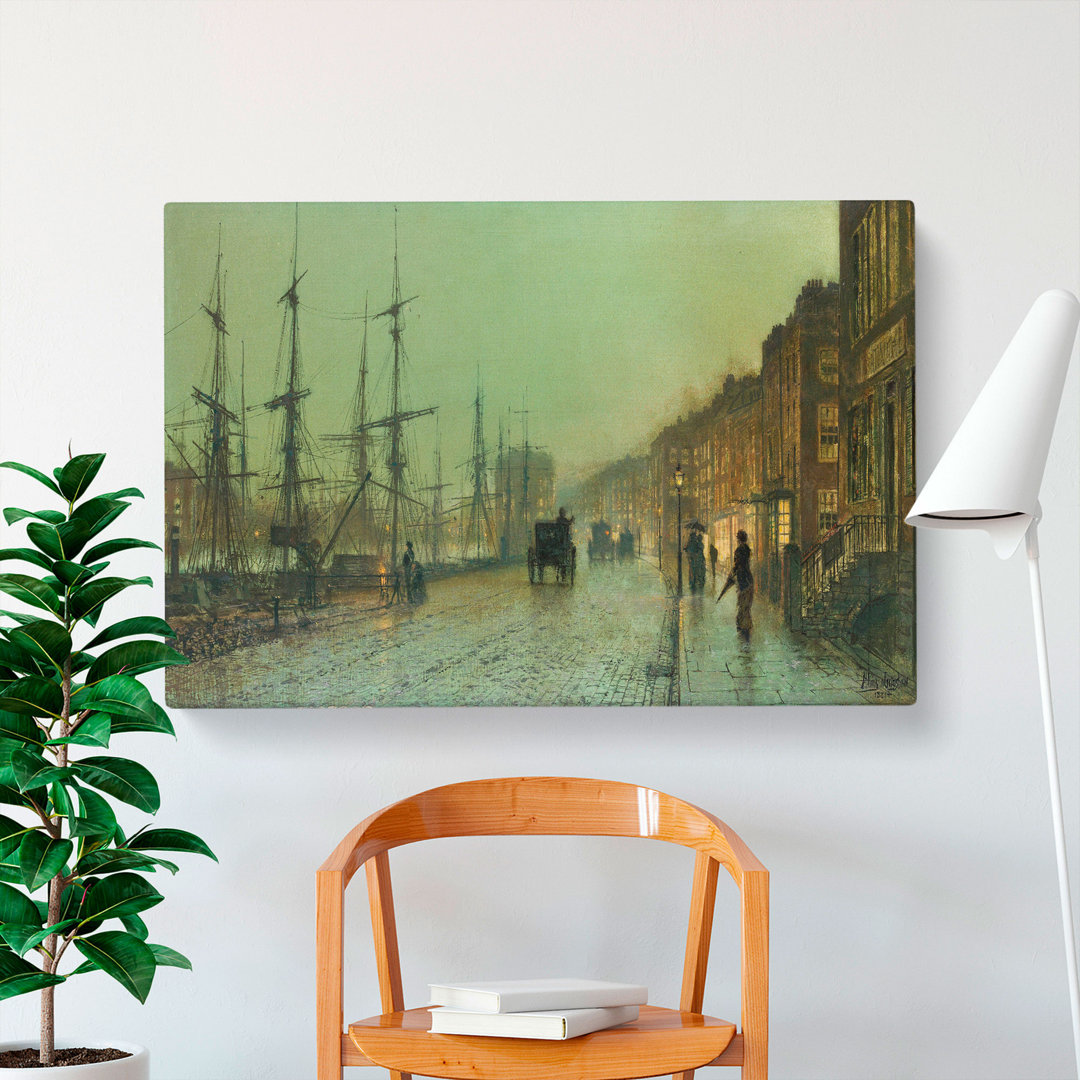Glasgow Docks by John Atkinson Grimshaw - Wrapped Canvas