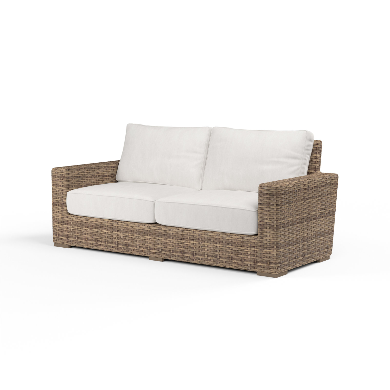 Havana 75.75'' Wide Rectangle Loveseat with Sunbrella® Cushions, Canvas Flax Sunbrella® Canvas